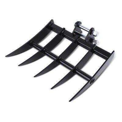 Excavator Attachment Rake 490mm/25mm Pins for Soil Loosening Grading Work Excavator Attachment Rake 490mm/25mm Pins for Soil Loosening Grading Work