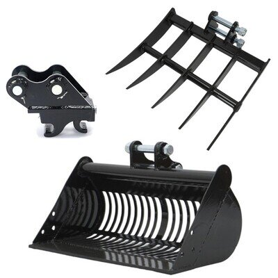 Mini Excavator Attachment Mini Digger Rake/Riddle Bucket/ Quick Hitch Optional Mini Excavator Attachment Mini Digger Rake/Riddle Bucket/ Quick Hitch Optional