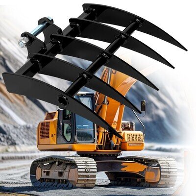 Mini Excavator Attachment Mini Digger Rake 490mm / 25mm Pins Mini Grabber Mini Excavator Attachment Mini Digger Rake 490mm / 25mm Pins Mini Grabber