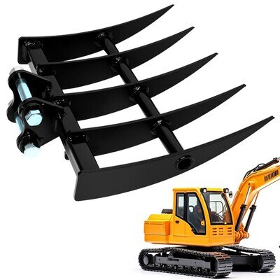Universal Digger Rake Attachment 490mm/25mm Pins for Soil Loosening Grading Work Universal Digger Rake Attachment 490mm/25mm Pins for Soil Loosening Grading Work