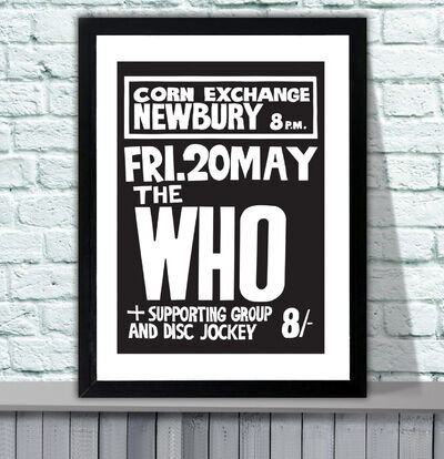 The Who Newbury Corn Exchange 1966 Concert Poster - 4 Sizes - 3 Framed Options The Who Newbury Corn Exchange 1966 Concert Poster - 4 Sizes - 3 Framed Options