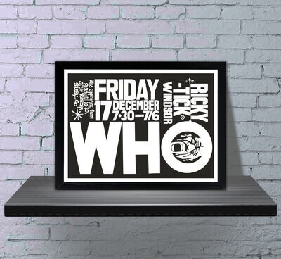 The Who Ricky Tick Windsor 1965 Repro Gig Poster - 4 Sizes - 3 Framed Options The Who Ricky Tick Windsor 1965 Repro Gig Poster - 4 Sizes - 3 Framed Options