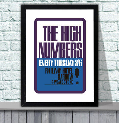 The Who High Numbers 1964 Repro Concert Poster - 4 Sizes - 3 Framed Options The Who High Numbers 1964 Repro Concert Poster - 4 Sizes - 3 Framed Options