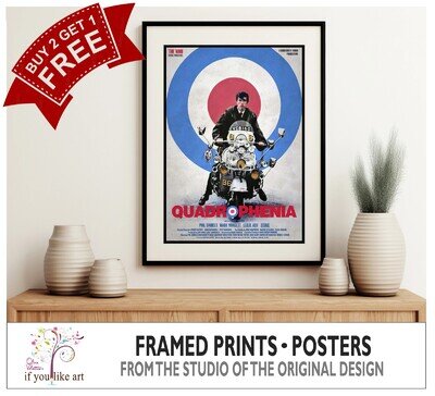 Quadrophenia The Who Print Film Poster Three FRAMED Print and Poster Options Quadrophenia The Who Print Film Poster Three FRAMED Print and Poster Options