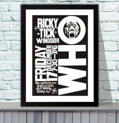 The Who Ricky Tick Windsor 65 Repro Concert Poster - 4 Sizes - 3 Framed Options The Who Ricky Tick Windsor 65 Repro Concert Poster - 4 Sizes - 3 Framed Options