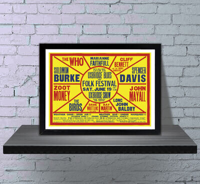 The Who 1965 Uxbridge Festival Repro Concert Poster - 4 Sizes - 3 Framed Options The Who 1965 Uxbridge Festival Repro Concert Poster - 4 Sizes - 3 Framed Options