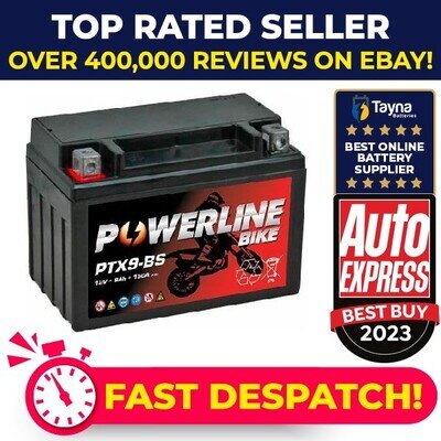Replaces YTX9-BS Motorcycle Battery YTX9 AGM Motorbike Battery 12v 9Ah Brand NEW