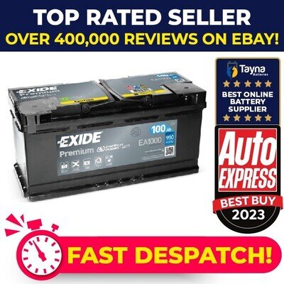 Car Battery EA1000 Exide 017 900A 100Ah 4Yr Warranty 353x175x190 Premium