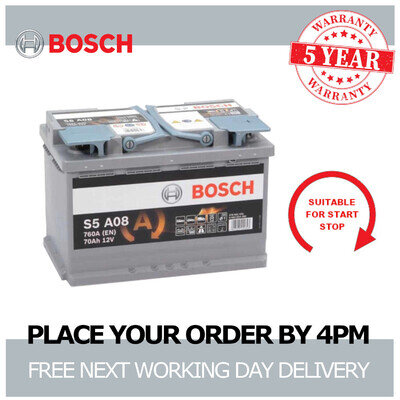 Bosch S5A08 Car Battery 12V AGM Start Stop 5 Yr Warranty Type 096