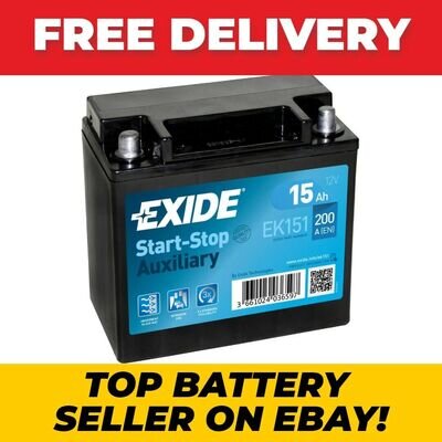 Landrover Discovery 4 Auxiliary Start / Stop battery LR047630 15AH EXIDE EK151