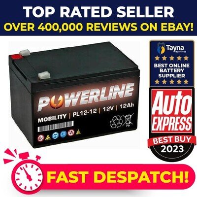 single Powerline 12V 12Ah 12 Volt 12 Amp Hour Battery