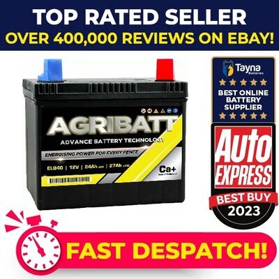 AgriBatt ELB40 Heavy Duty Electric Fence Battery 12V 27Ah c100