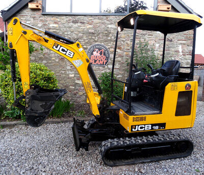 JCB 16C-1 MINI DIGGER, 1.7 TONNE, EXCAVATOR, 3 new buckets, op plant trailer