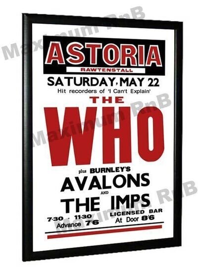 The Who The Avalons Concert Poster Rawtenstall Astoria, 1965 The Who The Avalons Concert Poster Rawtenstall Astoria, 1965