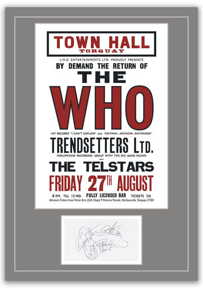 The Who Torquay 1965 Concert Poster and Autographs Memorabilia Poster UNFRAMED The Who Torquay 1965 Concert Poster and Autographs Memorabilia Poster UNFRAMED