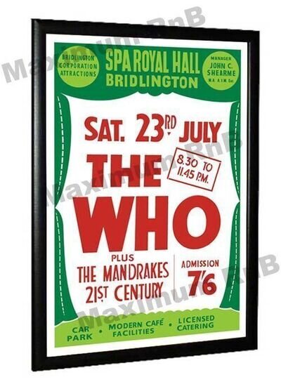 The Who Robert Palmer Mandrakes Concert Poster Spa Royal Hall Bridlington 1966 The Who Robert Palmer Mandrakes Concert Poster Spa Royal Hall Bridlington 1966