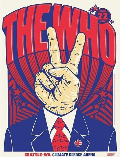 THE WHO Concert Poster - Climate Pledge Arena, Seattle 2022 - 10"x8" reprint THE WHO Concert Poster - Climate Pledge Arena, Seattle 2022 - 10"x8" reprint
