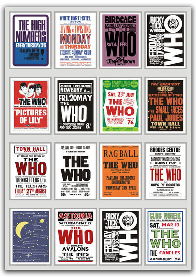 The Who A Fabulous Collection of 1960's Concert Posters Pete Townshend 3 Sizes The Who A Fabulous Collection of 1960's Concert Posters Pete Townshend 3 Sizes