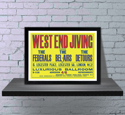 The Who Detours 1963 West End Jiving Repro Gig Poster - 4 Sizes-3 Framed Options The Who Detours 1963 West End Jiving Repro Gig Poster - 4 Sizes-3 Framed Options