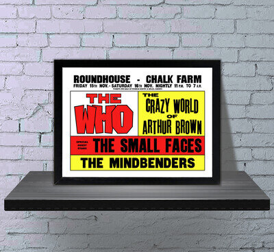 The Who Chalk Farm Roundhouse Concert Poster London 1968 Small Faces The Who Chalk Farm Roundhouse Concert Poster London 1968 Small Faces