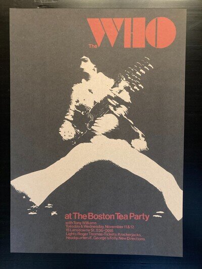 The Who poster - Live at the Boston Tea Party 1969 new A2 vintage style print The Who poster - Live at the Boston Tea Party 1969 new A2 vintage style print