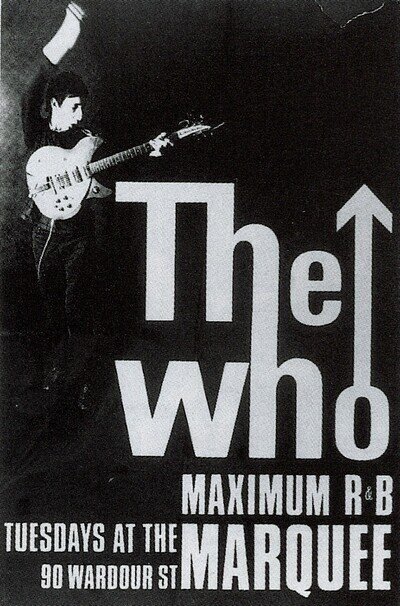 THE WHO Concert Poster - Marquee Club Residency - Wardour St 1964 - re-print THE WHO Concert Poster - Marquee Club Residency - Wardour St 1964 - re-print