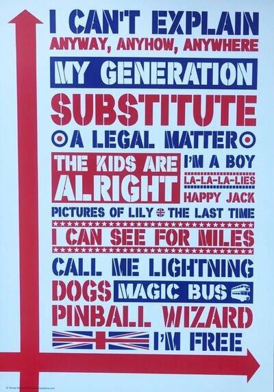Mod poster A3 size The Who print My Generation Unframed NEW FREE POSTAGE Mod poster A3 size The Who print My Generation Unframed NEW FREE POSTAGE