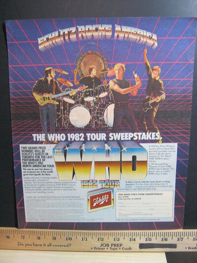1982 Vintage Print Ad The Who Tour Sweepstakes Original Promo Poster Wall Art 1982 Vintage Print Ad The Who Tour Sweepstakes Original Promo Poster Wall Art