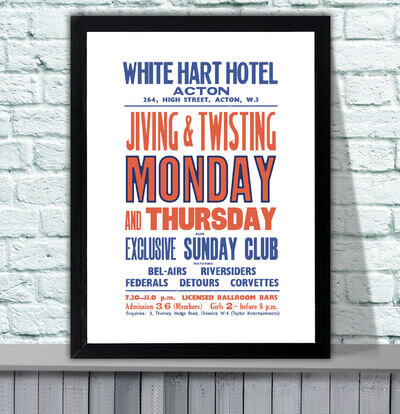 The Who Detours 1962 Acton Repro Concert Poster - 4 Sizes - 3 Framed Options The Who Detours 1962 Acton Repro Concert Poster - 4 Sizes - 3 Framed Options