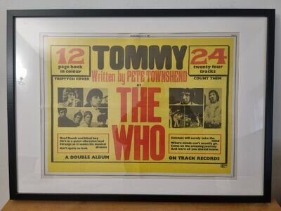 THE WHO Original LARGE framed promo ad poster. 1969.Frame size 73cm x 53cm THE WHO Original LARGE framed promo ad poster. 1969.Frame size 73cm x 53cm