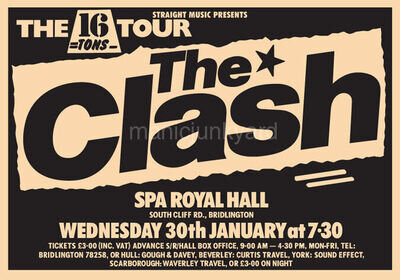 THE CLASH - A1 SPA ROYAL HALL GIG POSTER THE CLASH - A1 SPA ROYAL HALL GIG POSTER