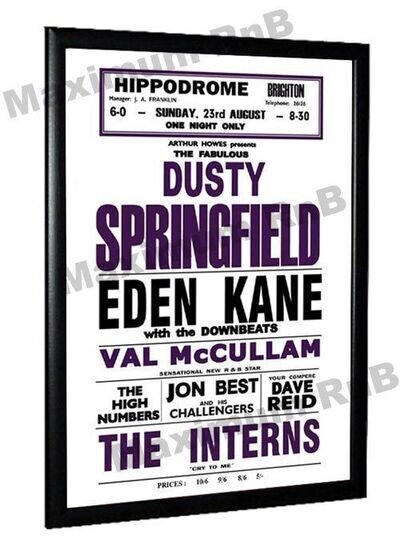 The Who High Numbers Dusty Springfield Brighton Hippodrome Concert Poster 1964 The Who High Numbers Dusty Springfield Brighton Hippodrome Concert Poster 1964
