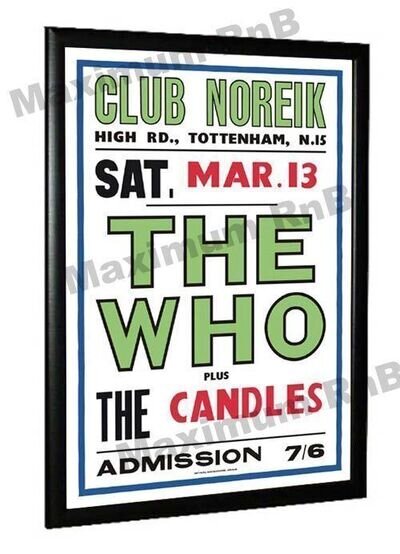 The Who Concert Poster, Club Noreik London 1965 The Who Concert Poster, Club Noreik London 1965
