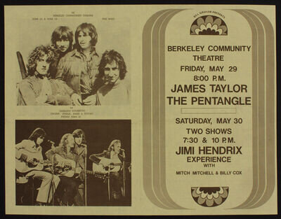 THE WHO / JIMI HENDRIX Concert Handbill - Berkeley 1970 - reprint THE WHO / JIMI HENDRIX Concert Handbill - Berkeley 1970 - reprint