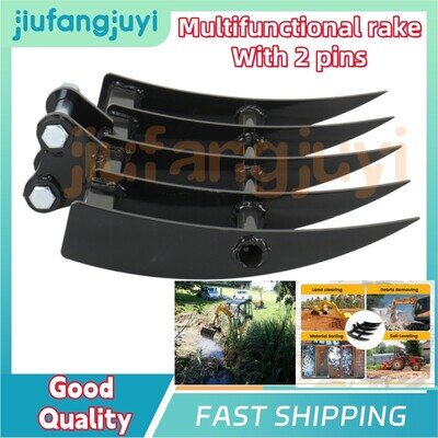 Universal Digger Rake Attachment 490mm/25mm Pins for Soil Loosening Grading Work
