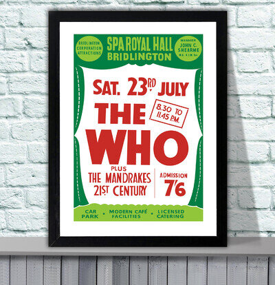 The Who 1966 Bridlington Repro Concert Poster - 4 Sizes - 3 Framed Options