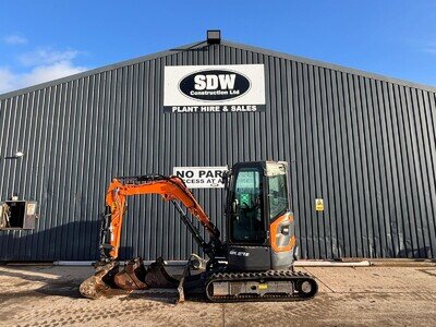 2.5 / 3 ton mini digger excavator, Doosan DX27z, *2023* HYD-hitch **979 HRS**