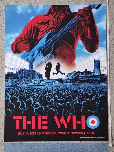 THE WHO Derby 2023 Poster Who's Next UK European Tour Incopa County Ground Print