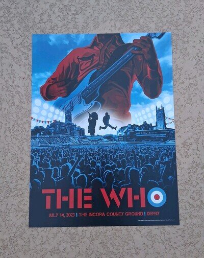 The Who Derby 2023 Concert Poster Who's Next UK Incopa County Ground Print Rare