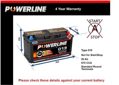 Battery fits VW AMAROK TOURAN CRAFTER SHARAN GOLF CARAVELLE 019 670A New