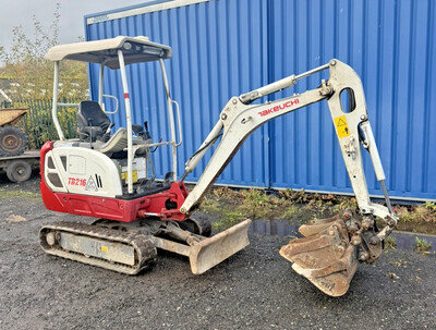 2019 Takeuchi TB216 1.6 ton mini excavator with 3 buckets