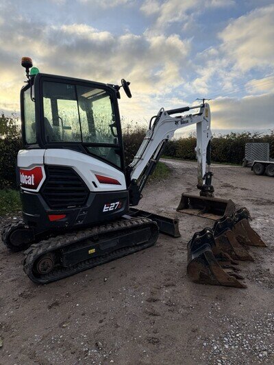 Bobcat E27z Mini Digger Excavator, 495 HOURS! NO VAT! Serviced Takeuchi, JCB 2.7