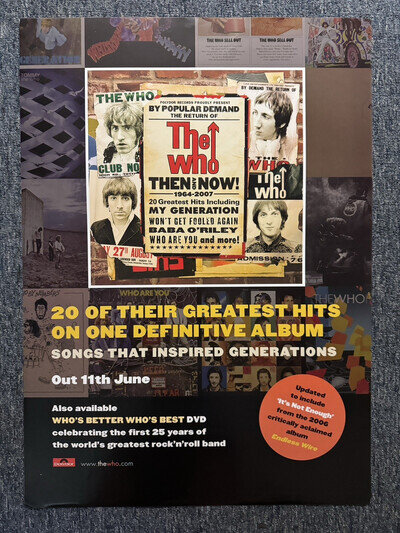 SUPER COOL 72x51cm VINTAGE RECORD STORE/BILLBOARD POSTER - THE WHO (2004) MINT
