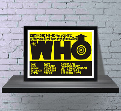 The Who Birdcage 1965 Portsmouth Repro Concert Poster - 4 Sizes-3 Framed Options