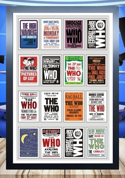 597) the who poster date prints a4 photo framed unframed reprint