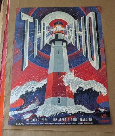 Official The Who 2022 Belmont New York UBS Arena Concert poster print Schlitz NM