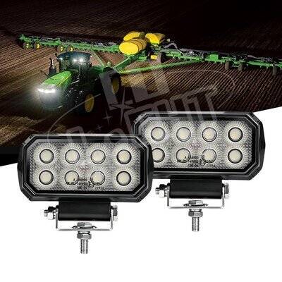 Pair Mini Digger Excavator 4'' Work Light Lamp Square fit Komatsu Hitachi Kubota