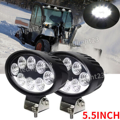 2x LED Work Light Oval 12V Lamp Spot Fog Bulbs fit Mini Digger Trailer Dumper