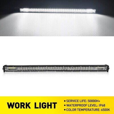 26" LED Work Light Bar Flood Spot&Mounting Bracket Screw Set White SUV ATV Truck