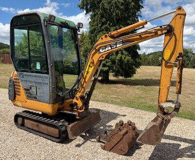 2007 CASE CX15 CABBED MINI DIGGER, EXCAVATOR, 1.6 TON, 3 BUCKETS, NO VAT